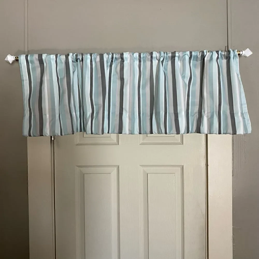 Essential home striped multi color curtain 2 panels available 56.5”x15.5”